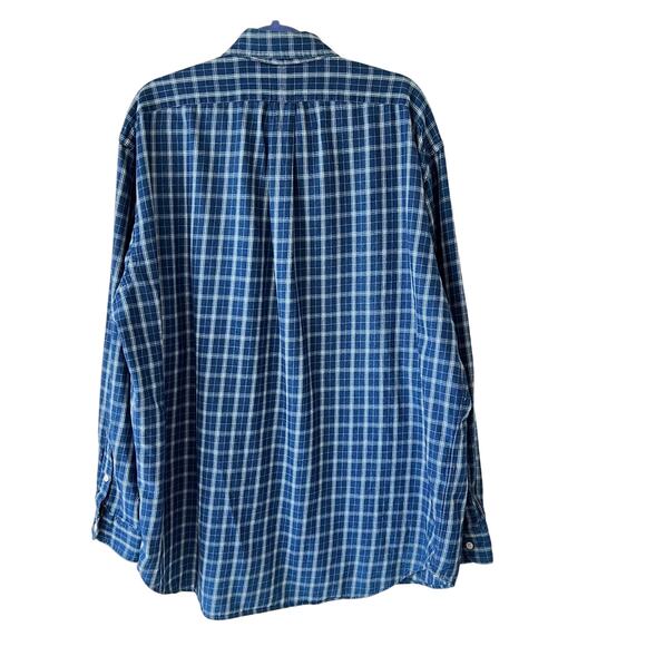 Vintage Ralph Lauren Blaire Flannel Shirt Blue Plaid Size Extra Large Utility - Picture 2 of 7